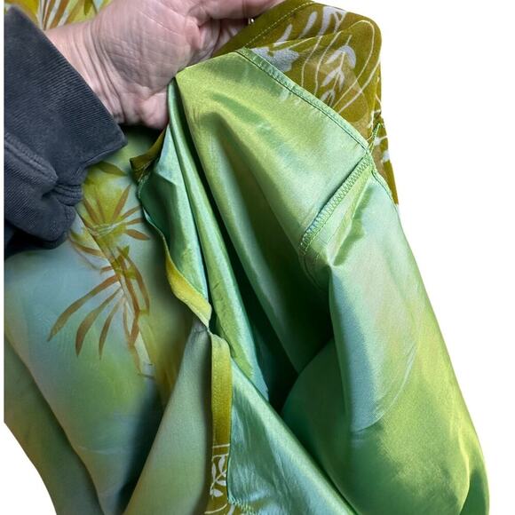 Donna Morgan Green Palms Sheath Dress Sheer Jeweled Silk Sleeveless Mob Wife 8 - Picture 11 of 16